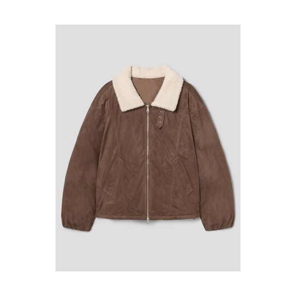 에잇세컨즈 8SECONDS 페이크 스웨이드 퍼칼라 푸퍼 자켓 재킷 옐로이시 브라운 265Y3ZCY2B 206425