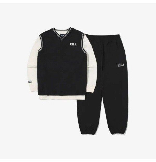 휠라 FILA 휠라키즈트레이닝세트 KQC FK2FSG3101X-BLK 3pcs 우븐 조끼 상하세트 299782