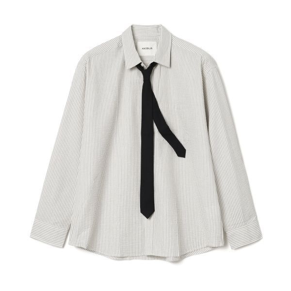 ANOBLIR (MD PICK) ANOBLIR 타미아 스트라이프 코튼 셔츠 (빈티지 블랙) AJS03B19MC 78066