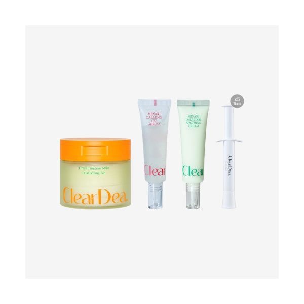매장정품 CLEARDEA [오일 FREE 루틴] 청귤패드(1box) + 미나리 젤세럼 단품(1개) 수딩크림 뮤신앰플(1box)