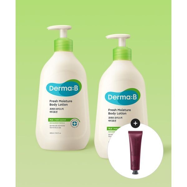 매장정품 DERMAB 프레쉬 모이스처 바디 로션 400MLX 2개 (증정 핸드크림 50ML)
