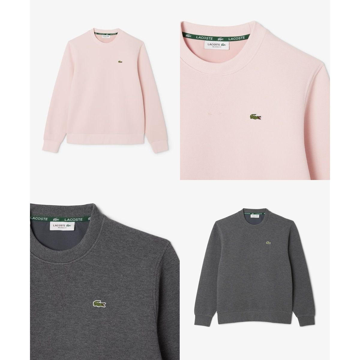 라코스테 브랜드관 (여성) 25FW 더블페이스 피케 크루넥 스웻셔츠 SF5245-55N 2컬러 (택1) 179943