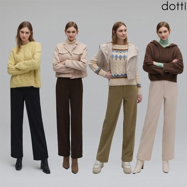 도티 [하프클럽]도티 코듀로이 기모 본딩 팬츠 여성 4종 QNWW