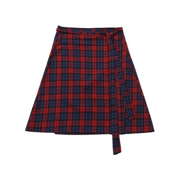 ARCANE FUNK 타탄 체크 랩 스커트 레드 298932