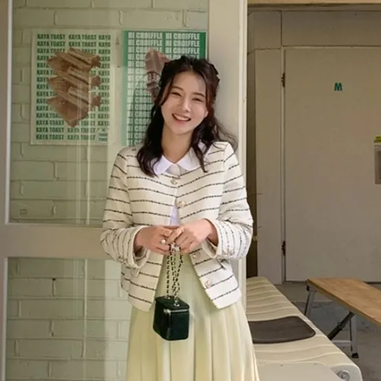 웨어링 단가라 트위드자켓