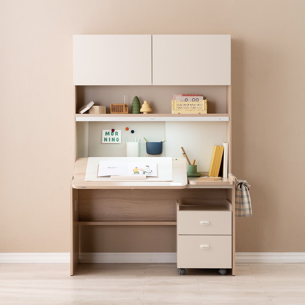 리바트 [7%카드] 로넌 1200 각도높이조절 책상세트 플랩도어형