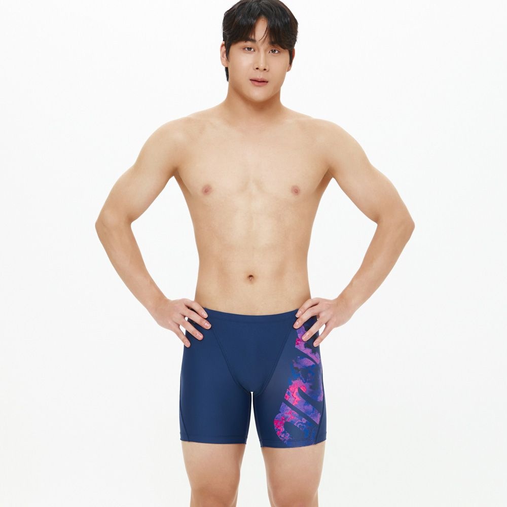 아레나 남성 수영복 다이나믹펄스 3부 네이비 A5SM1MF05, image size:1000x1000