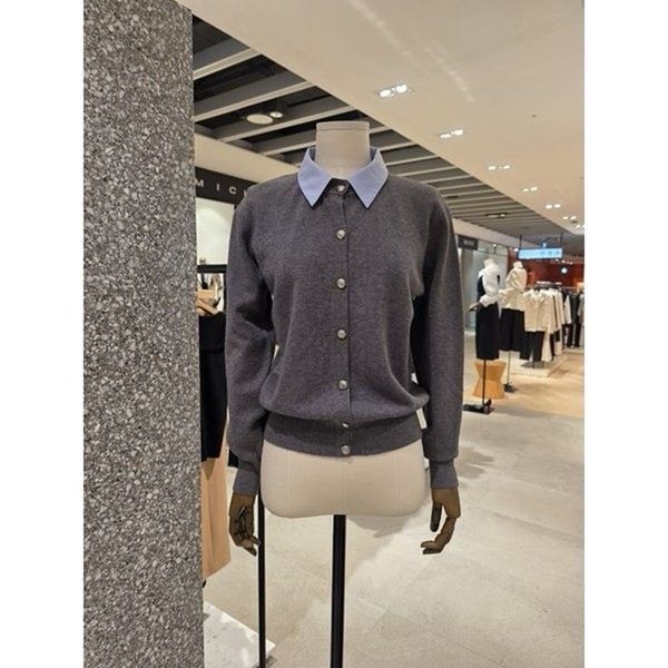 <매장정품> JIGOTT 지고트 JR3E1CD663 [ 카라 배색 가디건 ] 738707