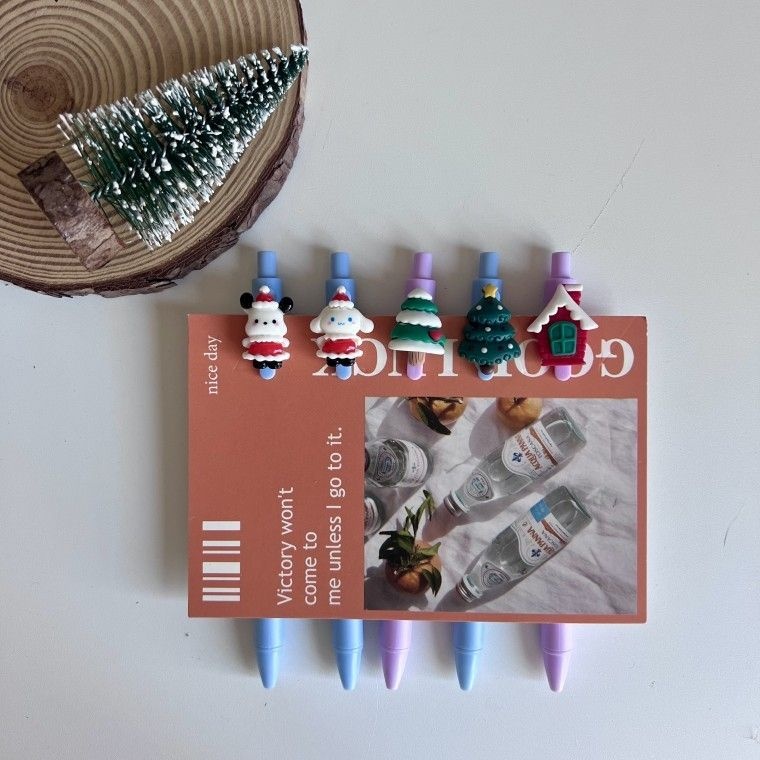 크리스마스 산타 루돌프 쿠키 눈사람 트리 소품샵 캐릭터 볼펜 펜 선물 사은품 판촉 맞춤제작