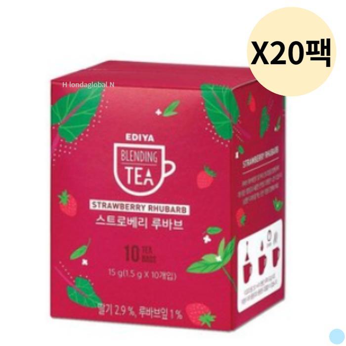 이디야 블렌딩티 티백 차 스트로베리 루바브 10T 20팩