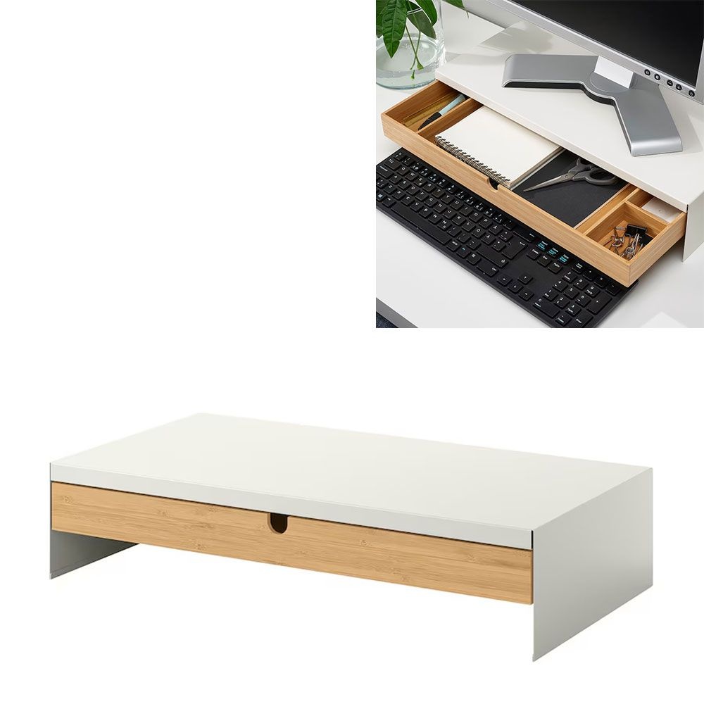 이케아 이케아 모니터 받침대+서랍 47x26 키보드 수납 사무실 아이방 책상 정리 엘로벤 80474783