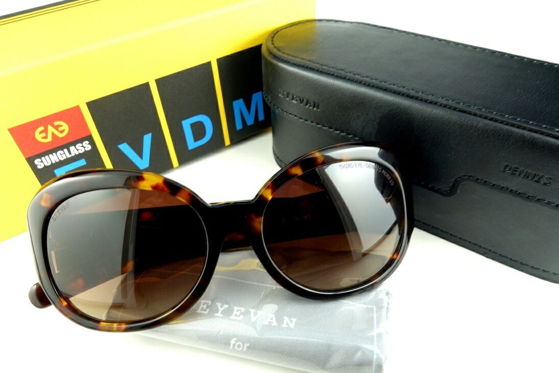 【포인트 10배】 EYEVAN/아이반 데니스 모리스 한정 콜라보 선글라스 업타운 토트-브라운 페이드 【무료우송】457689