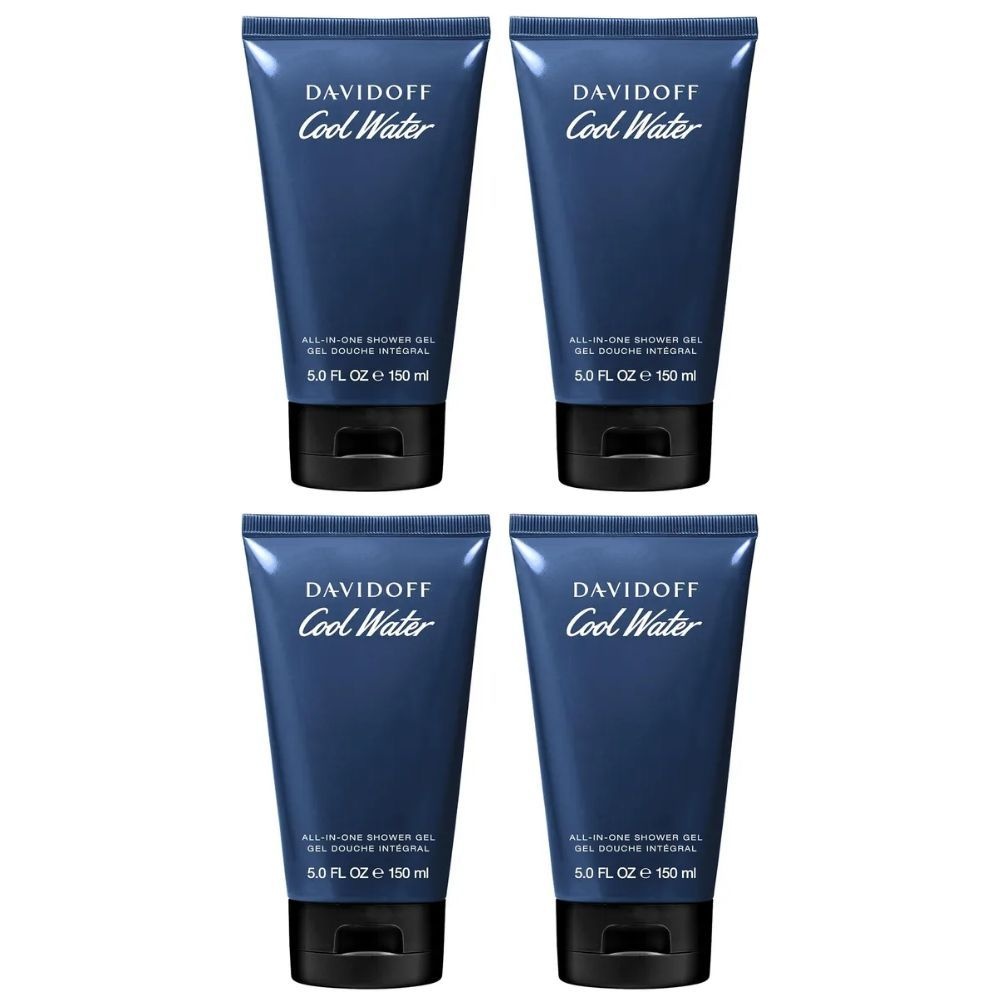 [해외] 다비도프 쿨 워터 맨 올인원 샤워젤 150ml 4개 DAVIDOFF