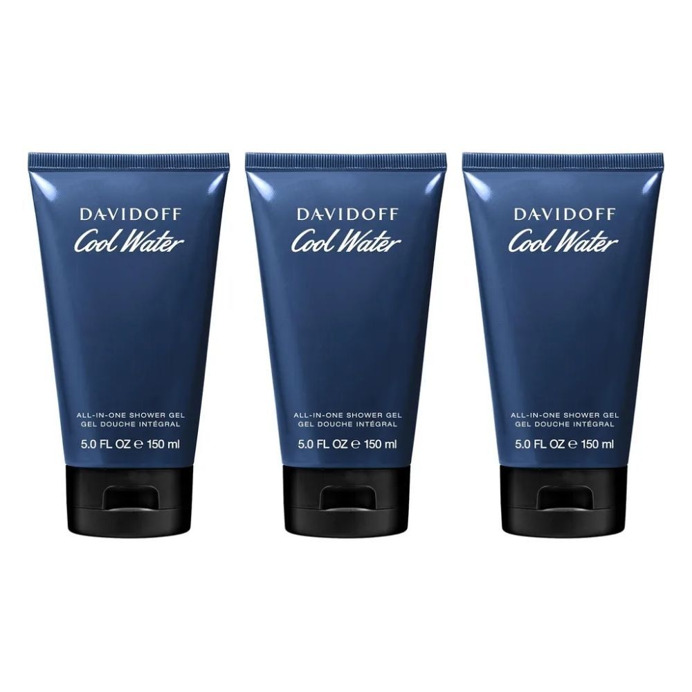 [해외] 다비도프 쿨 워터 맨 올인원 샤워젤 150ml 3개 DAVIDOFF