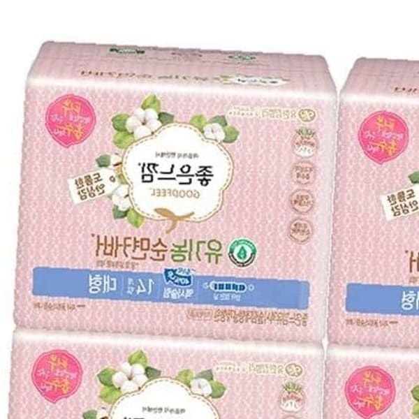 쌍문상회 좋은느낌 유 기농순면 맥시날개 대형 생리대 14입x4개