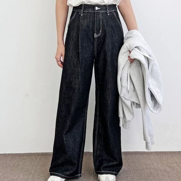 [알티피아][하프클럽]논페이드 룩걸 실루엣 러블리 핀턱 오버핏 스탠다드 청