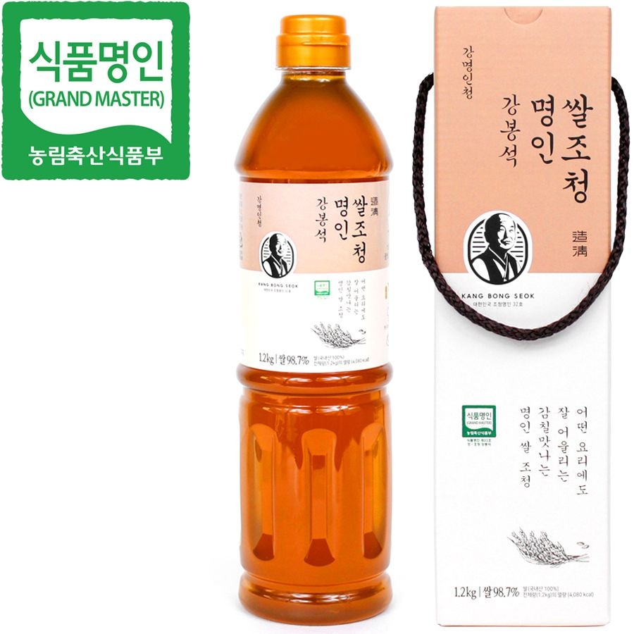 [오늘출발] 강명인청 명인쌀조청 1.2kg/식품명인 강봉석 브랜드상품/조청 물엿 쌀엿