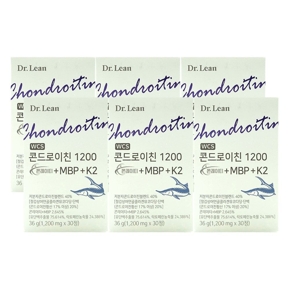 닥터린 콘드로이친 1200 콘레이티 + MBP + K2 1200mg x 30정 x 6박스