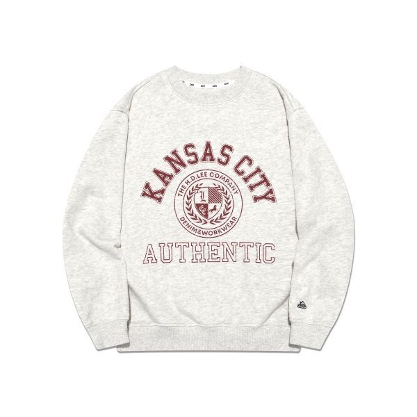 :매장정품: LEE KIDS 리 바시티 그래픽 맨투맨 오트밀 LK2503CR12OT 183450 911RB