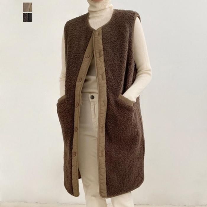 주식회사 이엠패밀리 [퀸이즈][퀸이즈] 둘라 리버시블 플리스 베스트