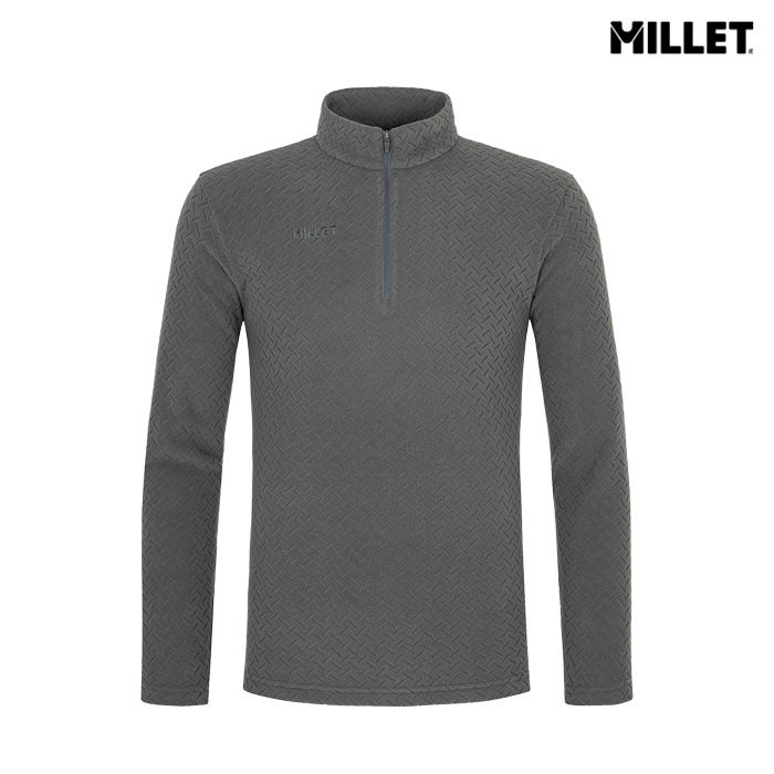 밀레 자카드 집업 티셔츠