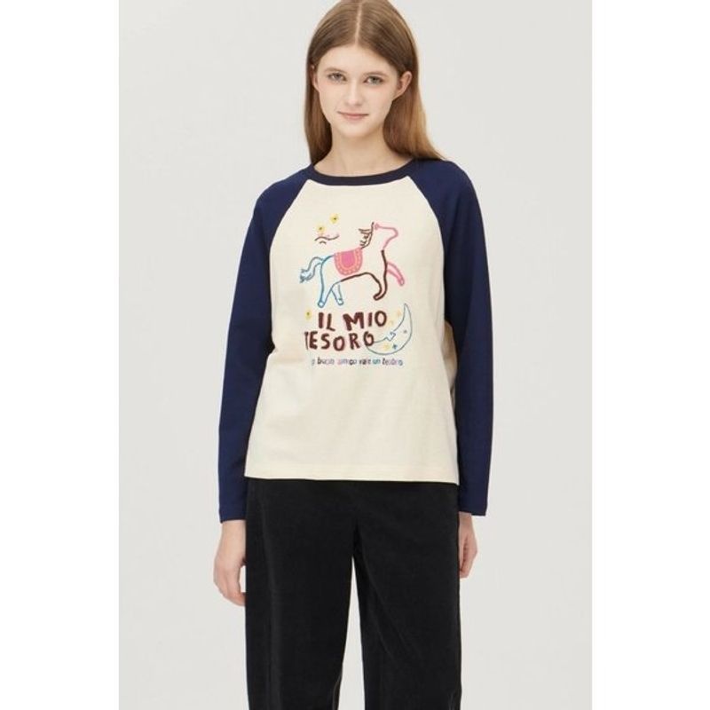 베네통 [갤러리아] [25F/W] 메이트 양면 팀탐 티셔츠 BATSF3561