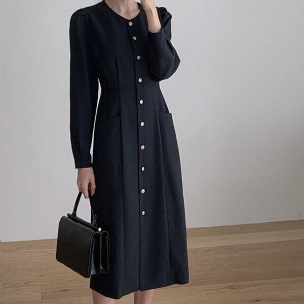 [핑크엘리제] 가을 무드 퍼프 원피스 멜로롱원피스