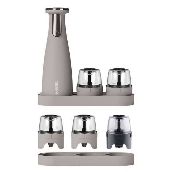 [보리보리]오리지니크 뽀큐트 후추그라인더 깨갈이 소금 통후추 깨 전동 그라인더 페퍼밀 빅컨테이너 풀세트