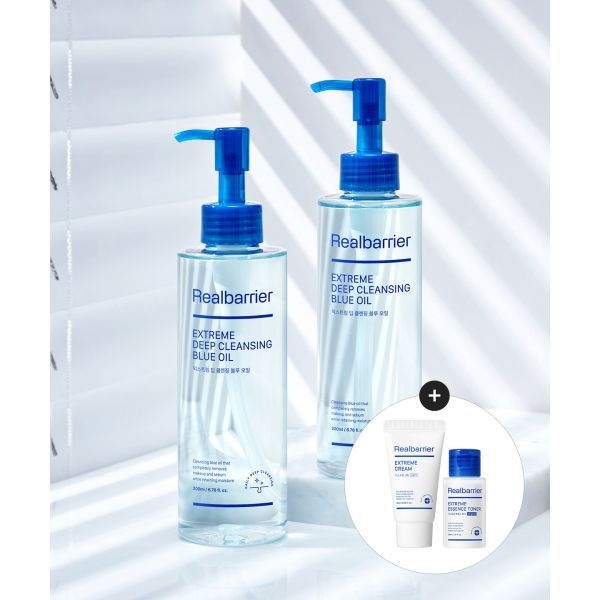 REAL BARRIER REAL BARRIER 익스트림 딥 클렌징 블루 오일 200MLX 2개 (증정 (크림 라이트25ML+토너30ML))5001100874 118324