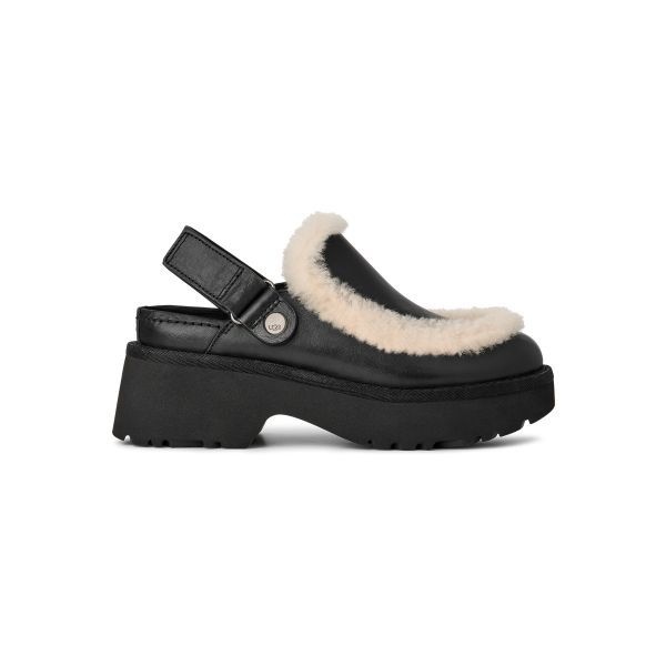 UGG WOMEN 스웨이드 양모 트리밍 레더 클로그 에스미 - 블랙 1171507-BLK 173440