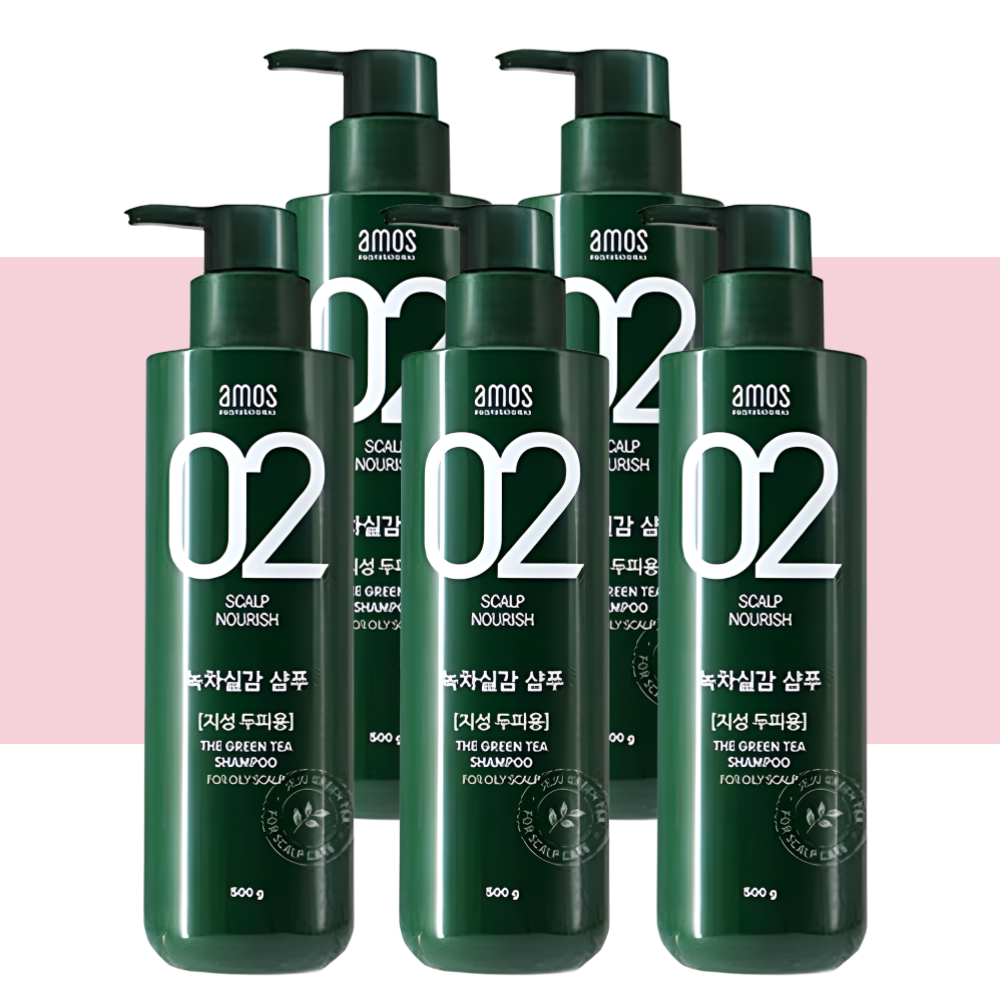 녹차실감 아모스 지성샴푸 탈모 지성용 샴푸 500gX5개