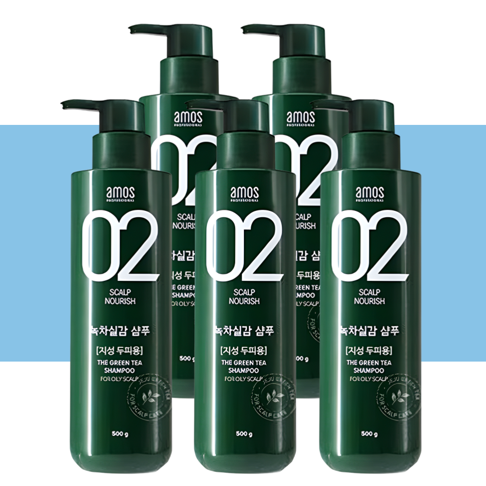 아모스 녹차실감  지성샴푸 탈모 샴푸 지성용 500gX5박스