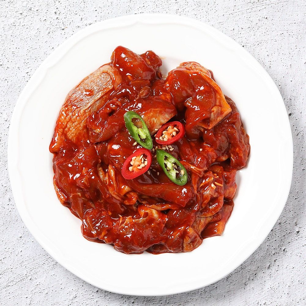 두메산골 양념 닭갈비 300g 5팩 (국내산 닭다리살 100%)