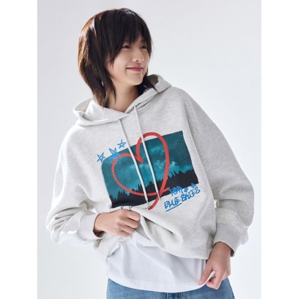 탑텐 TOPTEN 여성 플리스 그래픽 후디 푸른하늘의날 캠페인_MSF4TH2801 MSF4TH2801 1007440