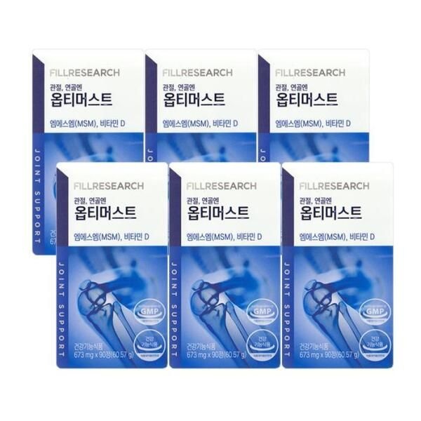 (주)한국씨엔에스팜 / 충청북도 음성군 원남면 상경로 16 [셀러허브 식품] [필리서치] 관절,연골엔 옵티머스트 673mg x 90정 6박스 -SDL-