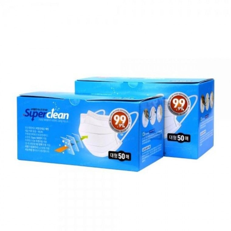 문일티앤에스 3Q KFAD 비말차단 마스크 대형 50매 3중필터 데일리 노즈클립 슈퍼클린 대형마스크