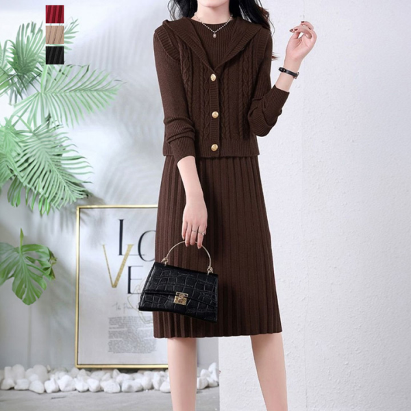 (주)이엠패밀리협력사/(주)이엠패밀리협력사 [기타 (패플)] [퀸이즈][퀸이즈] [2세트 기획]데일리 후드 니트원피스 니트 베스트