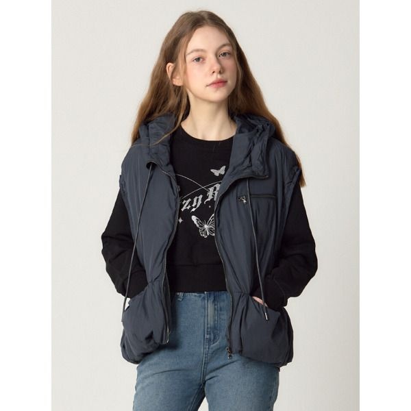 보니스팍스 [보니스팍스] [(Bonispax)] 신클라우드웰론 후드 숏 패딩 베스트 (택가격 239000원)