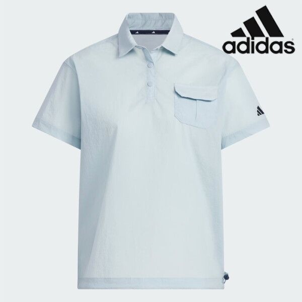 아디다스 [아디다스] [세일]  여성용 골프 반팔티 /A- JF4571 / WOVEN P OLO SS 우먼스 우븐 골프 반팔  셔츠