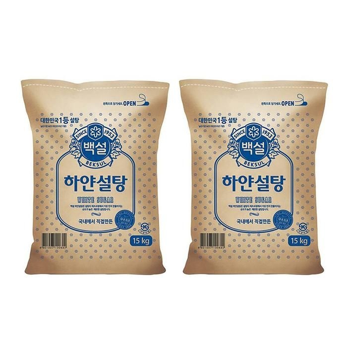 [백설] CJ제일제당 백설 하얀설탕 15kg 2개