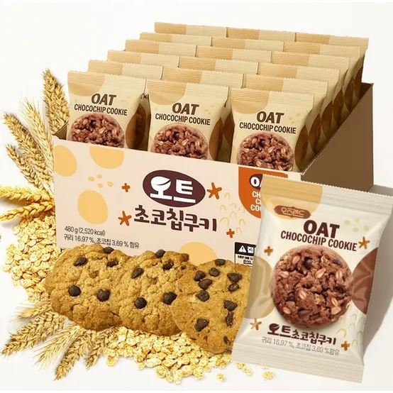 [APP전용] 오트 귀리초코칩 쿠키 480g(약40봉) / 슈퍼푸드 귀리간식