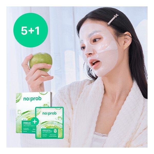 노프랍 5+1 매끈모공 그린 애플 하이드로겔 마스크