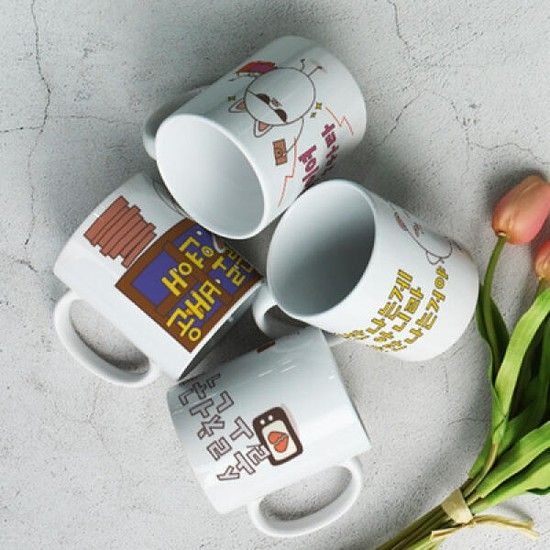 아트박스/꾸밈 cf042-디자인머그컵4p-솔로천국커플지옥