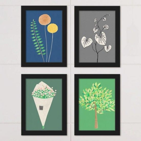 없음 아트박스/꾸밈 ct907-스케치식물_액자세트