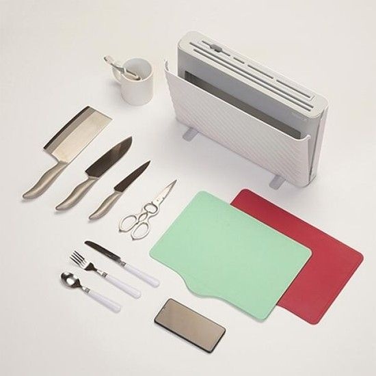 /어바웃케이 UVC 칼 도마 살균기 TPU 향균 도마 포함 자외선 살균 건조기