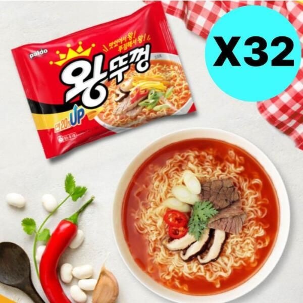 [셀러허브 식품] 팔도 왕뚜껑 페이커 봉지라면 캠핑 여행 자취 32개입