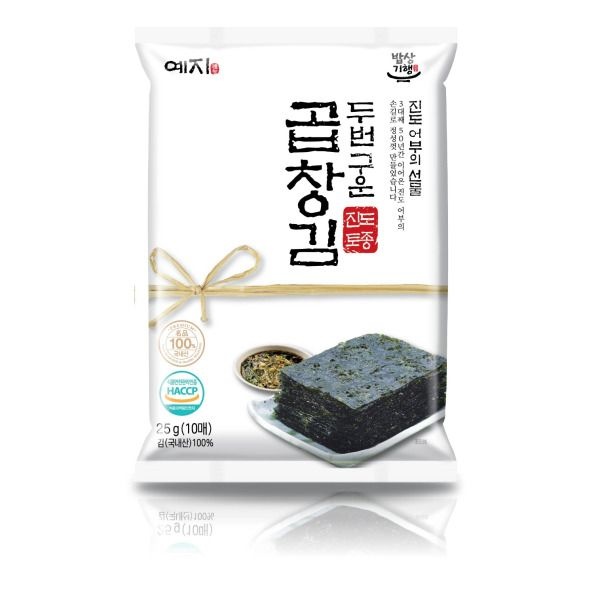 [예지] 김 진도 명품 두번구운 곱창돌김 20봉(총 200장)