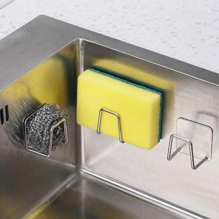 [제이제이컴퍼니 협력업체][제이제이컴퍼니] 부착식 스텐 걸이 수세미 거치대 싱크대 걸이