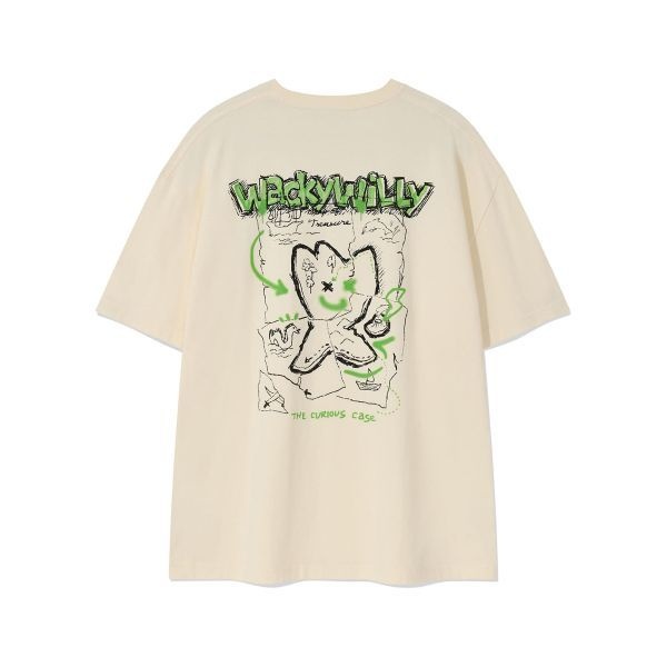 [국내매장정품] 와키윌리 WACKY WILLY 키키 아일랜드 그래픽 반팔 티셔츠 크림 WA2503ST33CM 150431