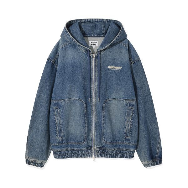 <매장정품> 와키윌리 WACKY WILLY 데님 후드 집업 점퍼 라이트블루 WA2501JK19LB 140351